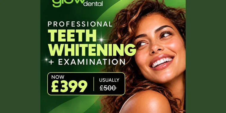 Exam & Professional Tooth Whitening £399 31 Dec