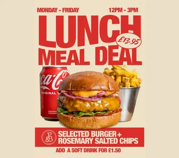 Lunch Deal Burger + Chips £13.95