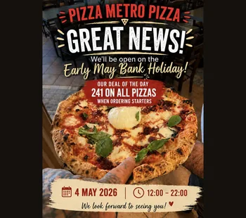 Bank Holiday 2 For 1 Pizza 04 May