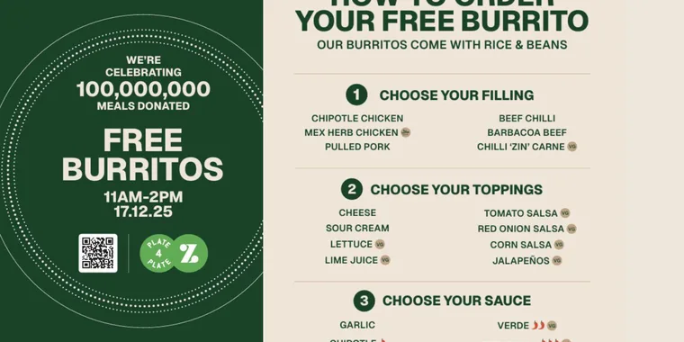 Free Burritos 17 Dec